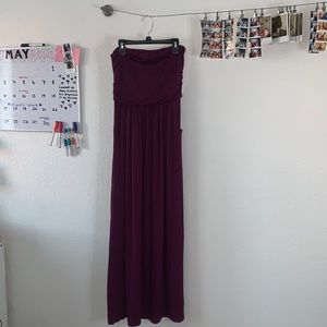 Women's Strapless Violet Maxi Dress